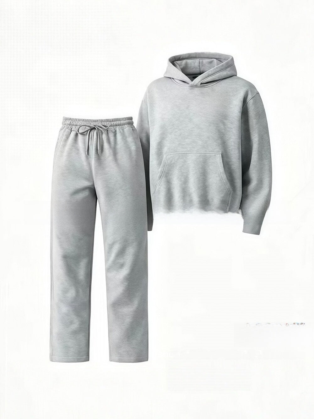 Embroidered Fleece-Lined Hoodie & Wide-Leg Pants Set – Unisex Streetwear Tracksuit