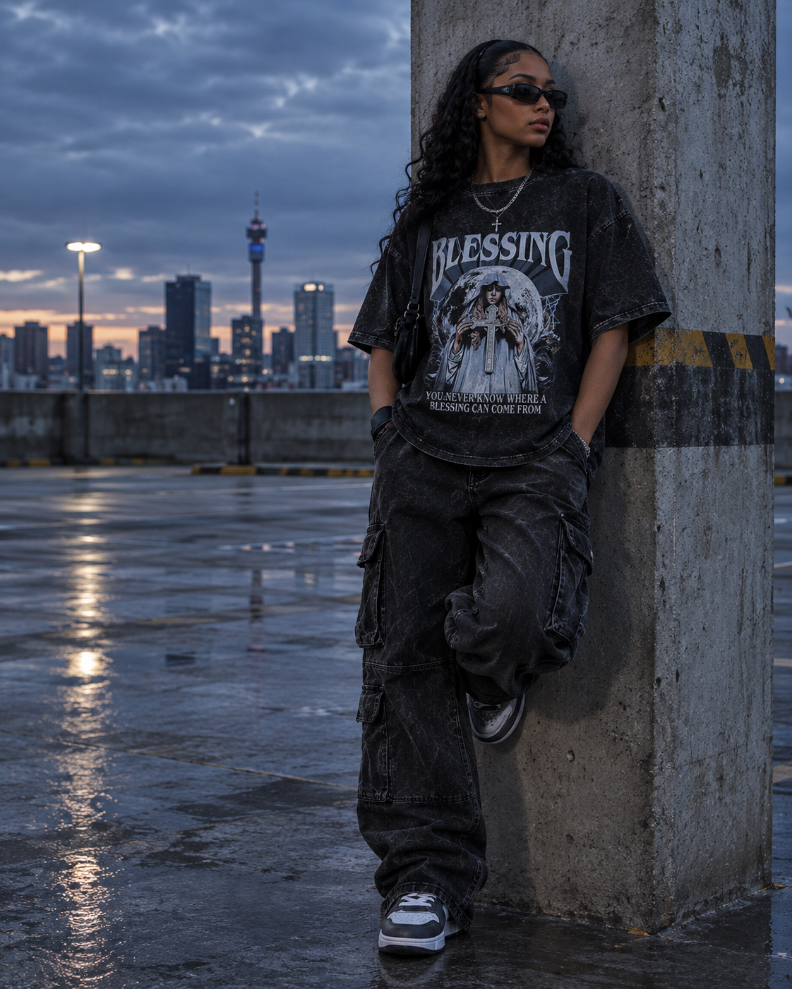 Gothic Wing Print Men's T-Shirt – 3D Mesh Streetwear Tee